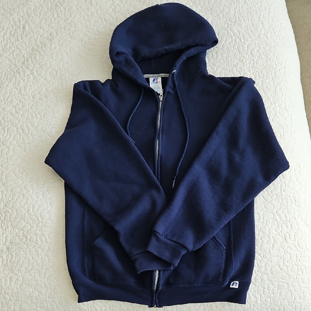 Vintage Russell Athletic Men's Full Zip Sweatshirt Hoodie Jacket Medium
